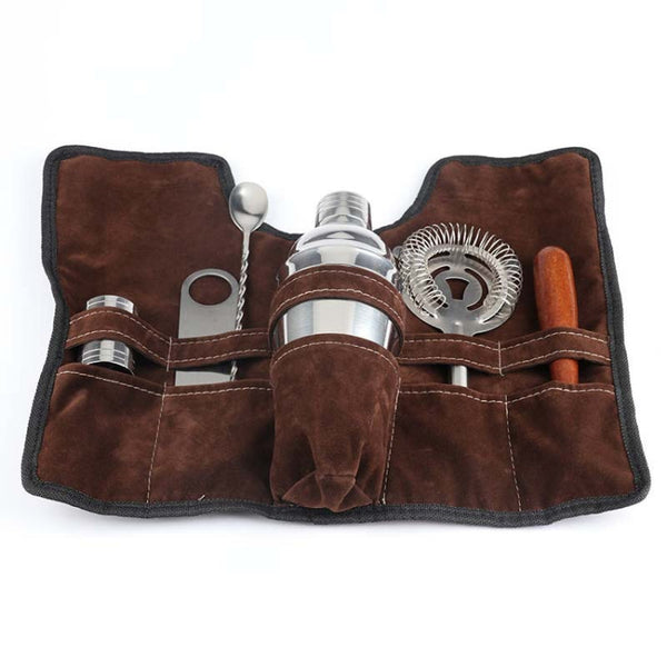 7 in 1 Stainless Steel Wine Cocktail Shaker Tools Set with Cloth Bag, Capacity: 750ml, 750ml