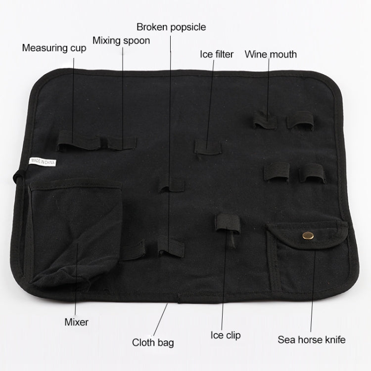12 in 1 Stainless Steel Wine Cocktail Shaker Tools Set with Cloth Bag, Capacity: 550ml, 550ml