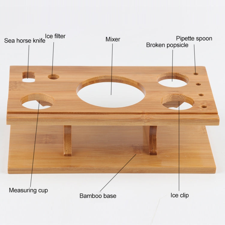 14 in 1 Stainless Steel Cocktail Shaker Tools Set with Bamboo Mount, Capacity: 750ml, 750ml, Bamboo