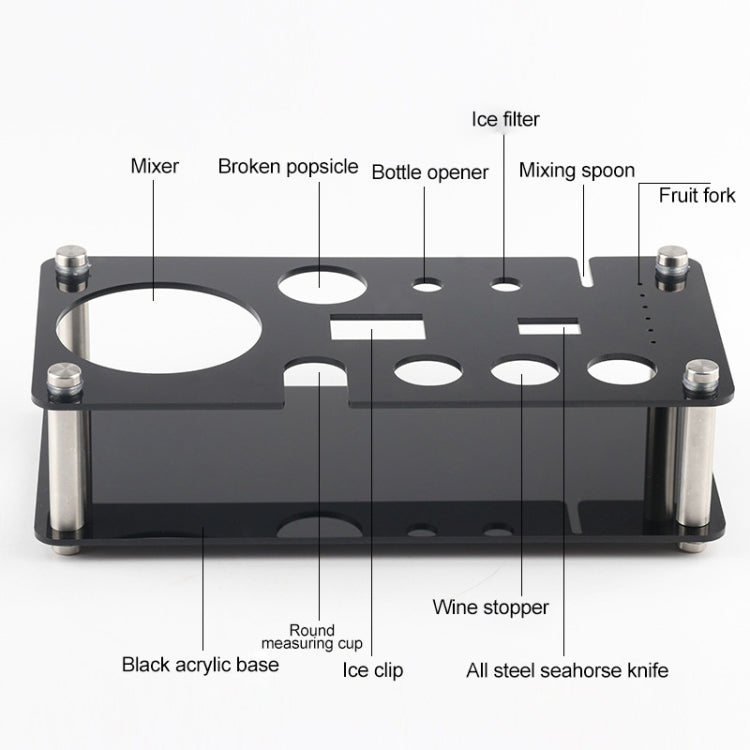 18 in 1 Cocktail Shaker Tools Setwith Acrylic Mount, , Capacity: 750ml