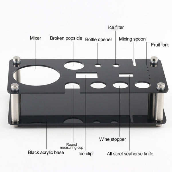 18 in 1 Cocktail Shaker Tools Setwith Acrylic Mount, , Capacity: 750ml