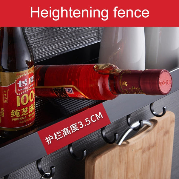 30cm 4 Hooks Kitchen Multi-function Wall Hanging Holder Seasoning Storage Rack, 30cm 4 Hooks(Silver)