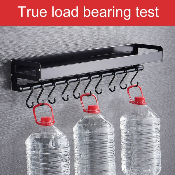 30cm Kitchen Multi-function Wall Hanging Holder Seasoning Storage Rack, 30cm(Silver)