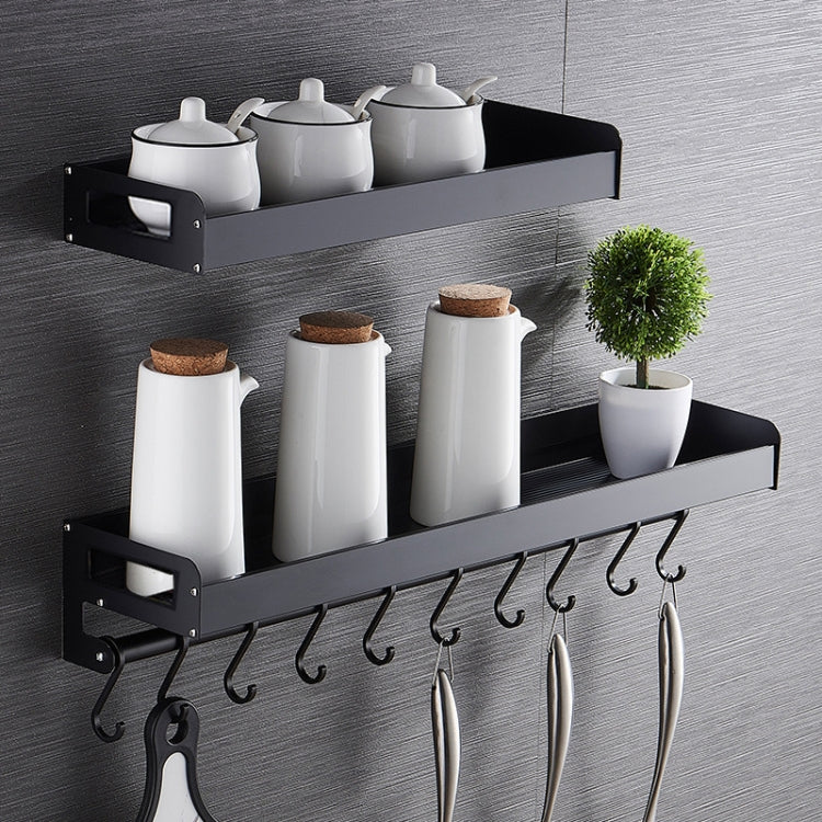40cm Kitchen Multi-function Wall Hanging Holder Seasoning Storage Rack, 40cm(Black)