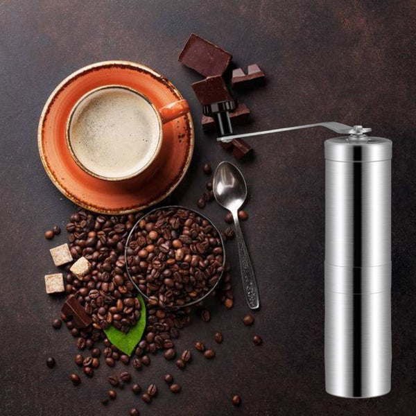 Portable Conical Burr Mill Manual Stainless Steel Hand Crank Coffee Bean Grinder, Capacity: 40g, Stainless Steel Capacity: 40g