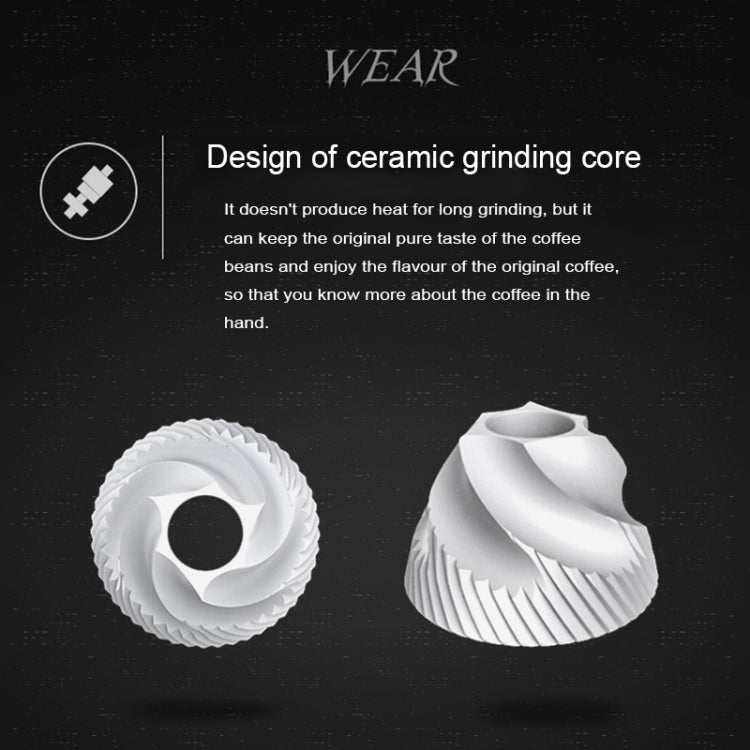 Portable Conical Burr Mill Manual Stainless Steel Bean Pepper Hand Crank Coffee Grinder, Gift Box Package, Coffee Bean Grinder