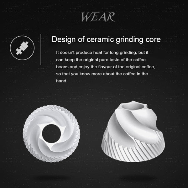 Portable Conical Burr Mill Manual Stainless Steel Bean Pepper Hand Crank Coffee Grinder, Gift Box Package, Coffee Bean Grinder