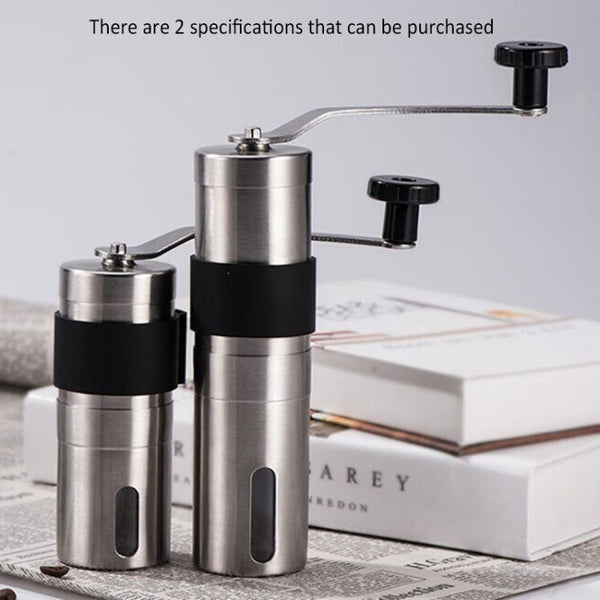 Portable Conical Burr Mill Manual Stainless Steel Hand Crank Coffee Bean Grinder with Silicone Ring, Capacity: 40g, Capacity: 40g