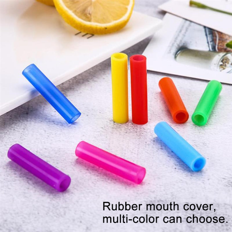 8pcs Reusable Silicone Tips Stainless Steel Drinking Straws + 2pcs Cleaner Brushes Set Kit with Cashmere Bag,  215*6mm, 215*6mm