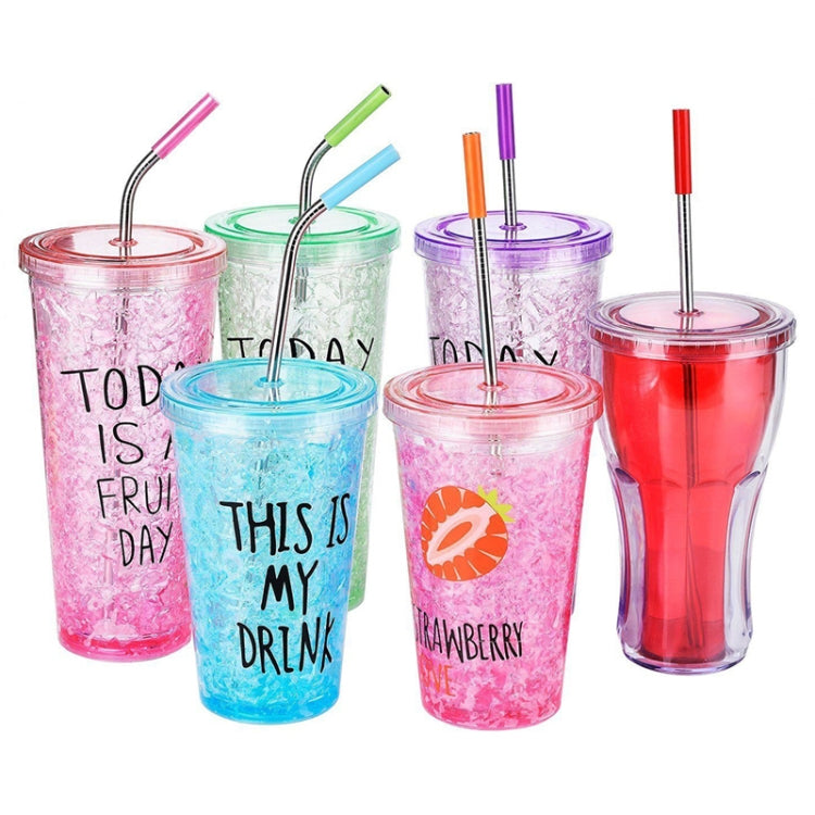 8 PCS Reusable Silicone Tips Stainless Steel Drinking Straws + 2 PCS Cleaner Brushes Set Kit with Cashmere Bag,  266*6mm, 266*6mm