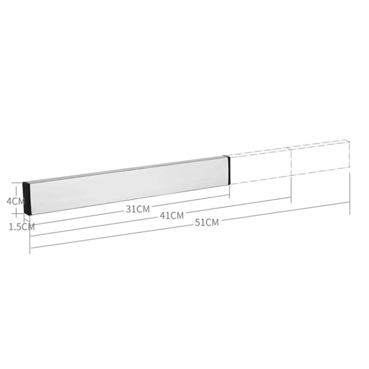 Kitchen Free Punching Wall-mounted 304 Stainless Steel Magnetic Knife Holder, Size:51x4x1.5cm, Size:51x4x1.5cm