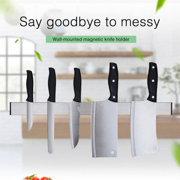 Kitchen Free Punching Wall-mounted 304 Stainless Steel Magnetic Knife Holder, Size:51x4x1.5cm, Size:51x4x1.5cm
