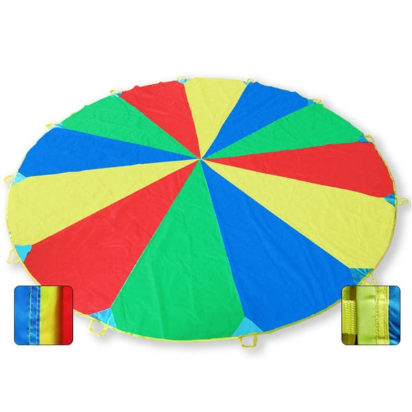 2m Children Outdoor Game Exercise Sport Toys Rainbow Umbrella Parachute Play Fun Toy with 8 Handle Straps for Families / Kindergartens / Amusement Parks, 2m 8 Handle Straps
