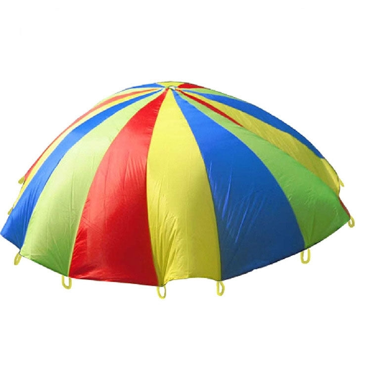 5m Children Outdoor Game Exercise Sport Toys Rainbow Umbrella Parachute Play Fun Toy with 12 Handle Straps for Families / Kindergartens / Amusement Parks