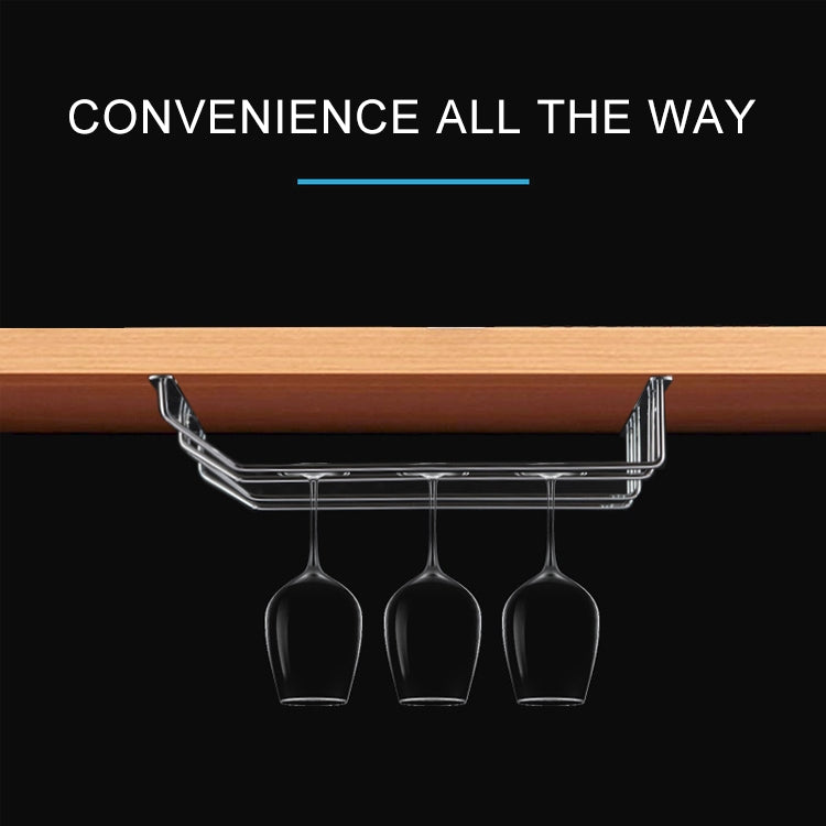 MICLAN Four Rows Stainless Steel Hanging Wine Glass Holder, Size: 34*38*43cm, Size: 34*38*43cm