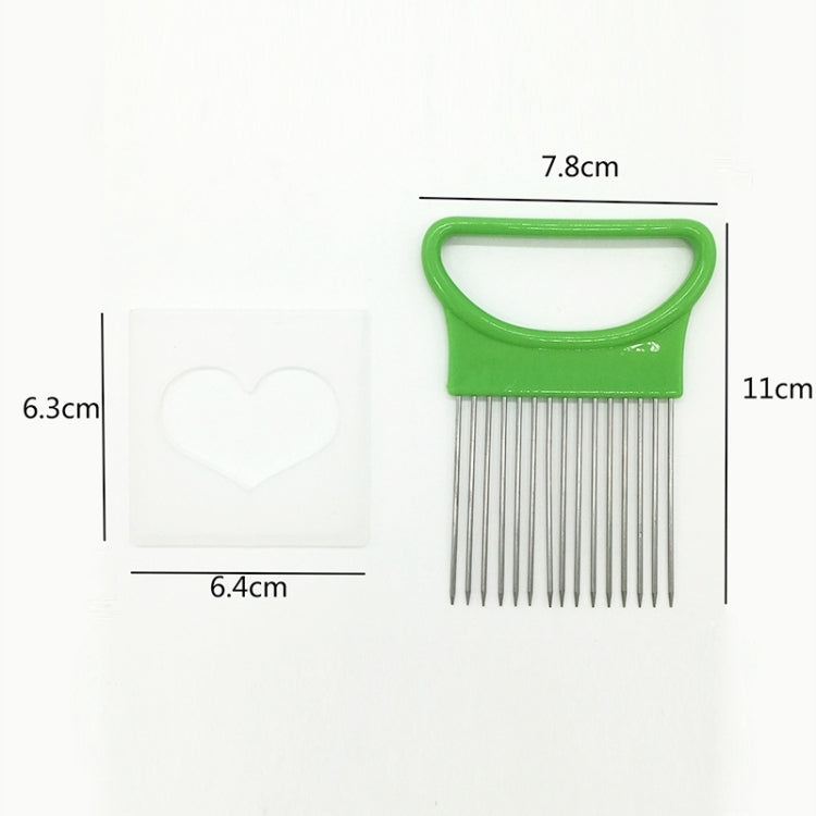 Stainless Steel Vegetable Onion Cutter Holder Meat Needle Kitchen Tools, Green, Blue, White