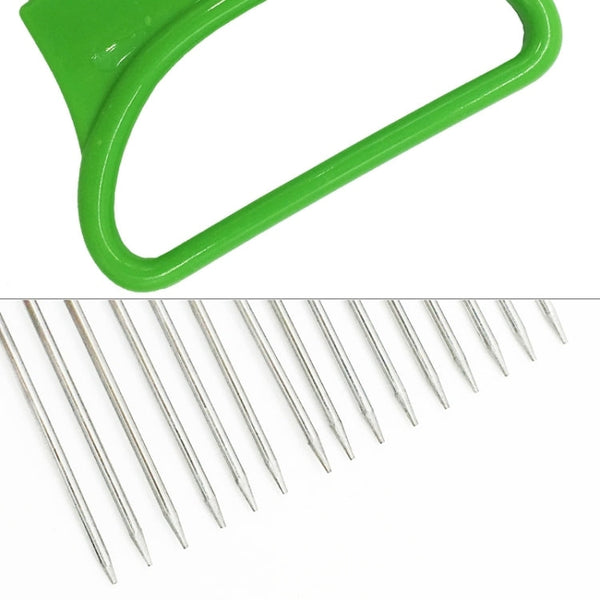Stainless Steel Vegetable Onion Cutter Holder Meat Needle Kitchen Tools, Green, Blue, White