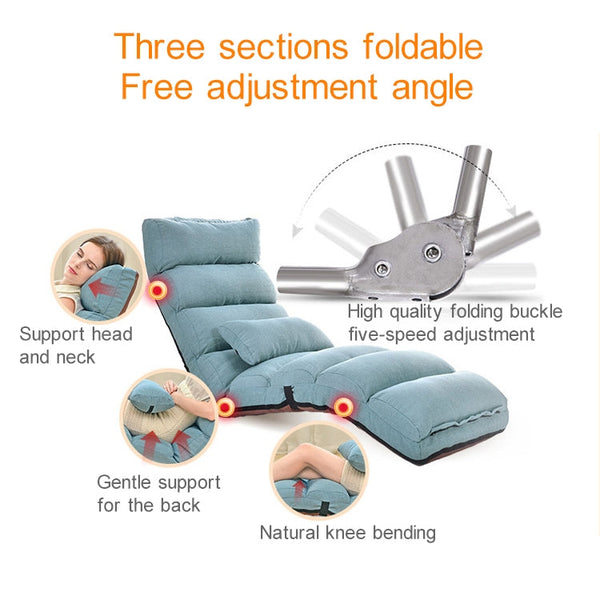 C1 Lazy Couch Tatami Foldable Single Recliner Bay Window Creative Leisure Floor Chair, Size:205x56x20cm