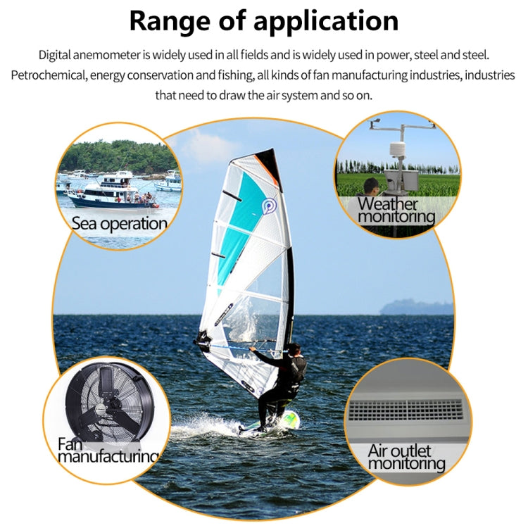 BENETECH GM8901+ High Accuracy Anemometer Wind Speed Gauge Temperature Measure Digital LCD Display Meter Measuring Tool, GM8901+