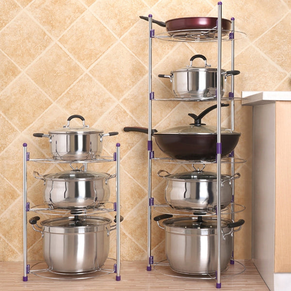 Multi-function Kitchen Pot Rack Five-layer Wok Soup Pot Stainless Steel Pot Rack, Five-layer