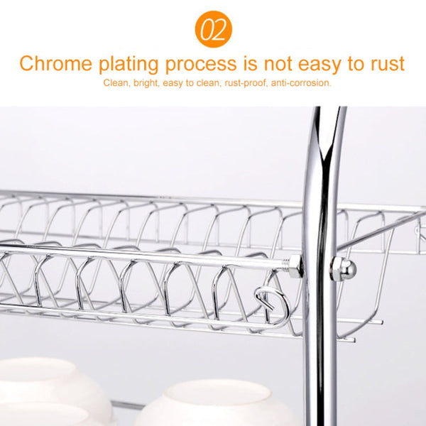 Multi-function Kitchen Stainless Steel Three Layers Arch Shape Rack Hanging Bowl Dish Holder, Three Layers Arch Shape