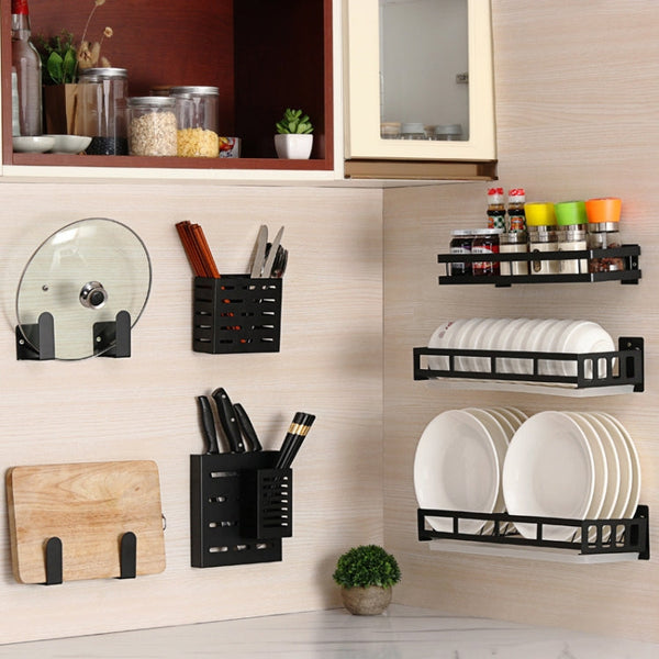 Stainless Steel Wall-mounted Kitchen Rack Hanging Kinfe Chopsticks Canister Holder, Kinfe Chopsticks Canister Holder
