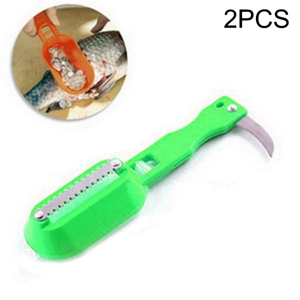2 PCS Kitchen Essential Fish Scraper Fish Scale Planing Knife with Cover, 20x5.2cm Pink, 20x5.2cm Green, 20x5.2cm Blue