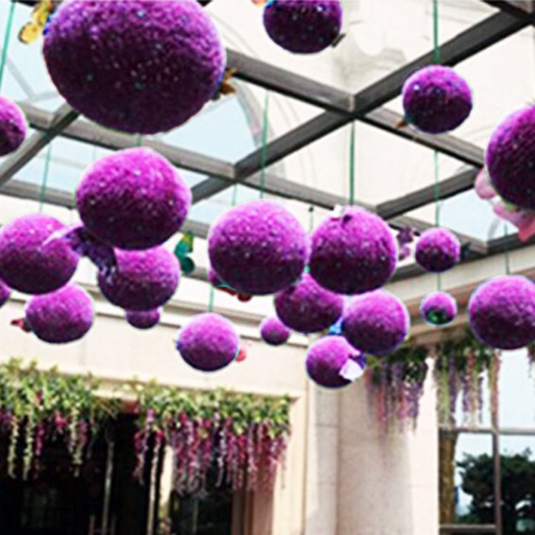 Artificial Purple Eucalyptus Plant Ball Topiary Wedding Event Home Outdoor Decoration Hanging Ornament, Diameter: 17 inch