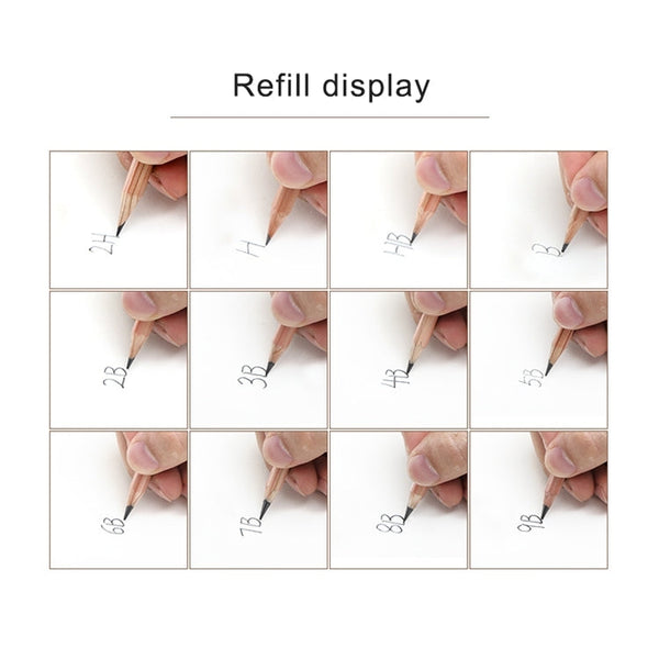 12pcs Drawing Writing Sketch Wooden Pencil Pre-sharpened 2B Art Graphite Pencils