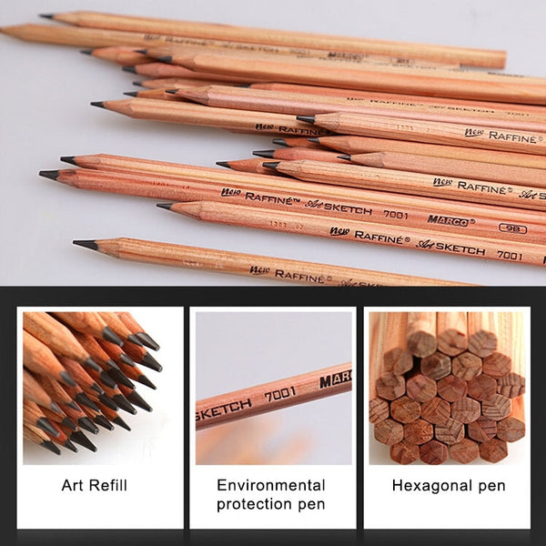 12pcs Drawing Writing Sketch Wooden Pencil Pre-sharpened 2B Art Graphite Pencils