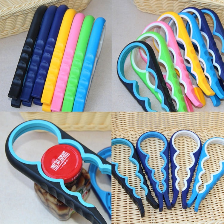 4 in 1 Multi-function Bottle Opener Home Safe Open Cans Anti-skid Cap Kitchen Tool, Random Color Delivery, 4 in 1