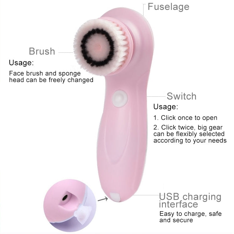 1.2W USB Charging Electronic Cleaning Face Beauty Instrument Pores Nose Blackhead Facial Cleansing Brush