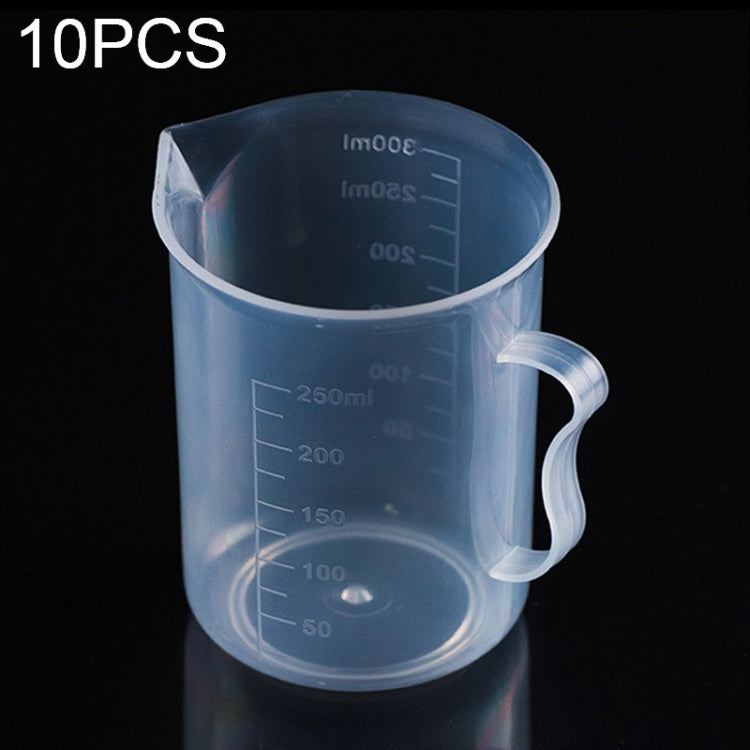 10 PCS 250ml Food Grade PP Plastic Flask Digital Measuring Cup Cylinder Scale Measure Glass Lab Laboratory Tools, 250ml