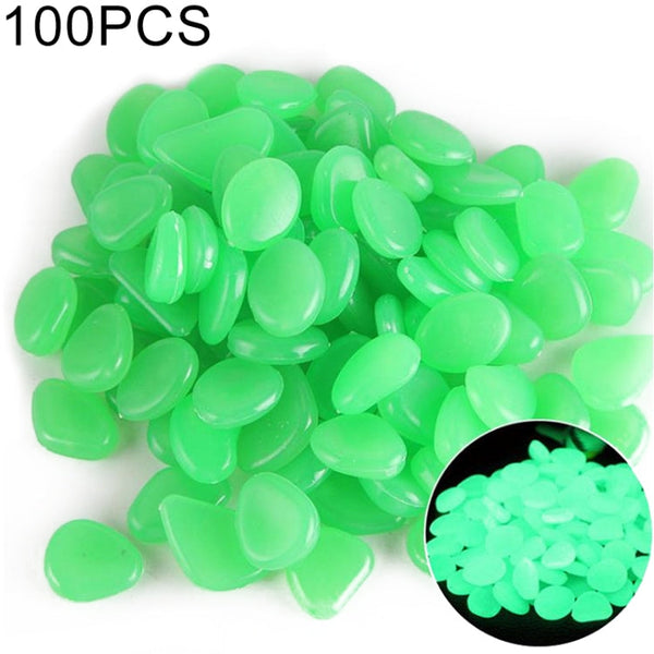 100 PCS Glow in The Dark Garden Pebbles for Walkways & Decoration and Plants Luminous Stones