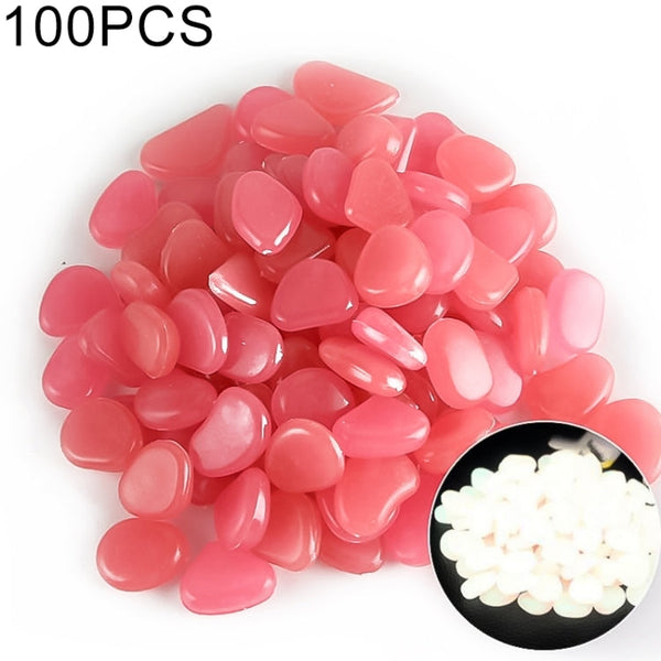 100 PCS Glow in The Dark Garden Pebbles for Walkways & Decoration and Plants Luminous Stones