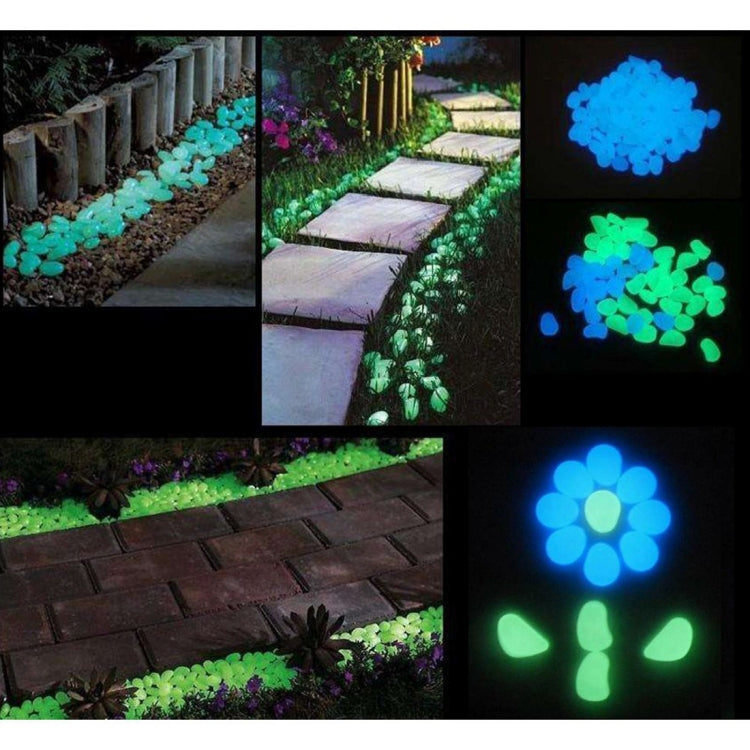 100 PCS Glow in The Dark Garden Pebbles for Walkways & Decoration and Plants Luminous Stones