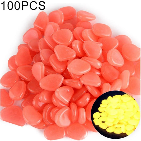 100 PCS Glow in The Dark Garden Pebbles for Walkways & Decoration and Plants Luminous Stones