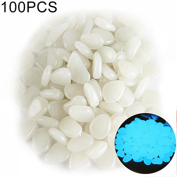 100 PCS Glow in The Dark Garden Pebbles for Walkways & Decoration and Plants Luminous Stones