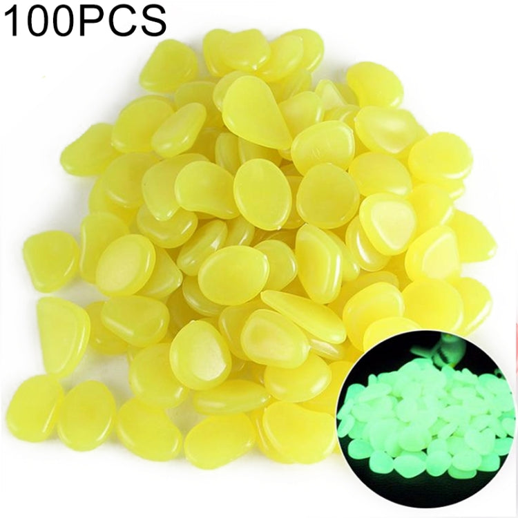 100 PCS Glow in The Dark Garden Pebbles for Walkways & Decoration and Plants Luminous Stones