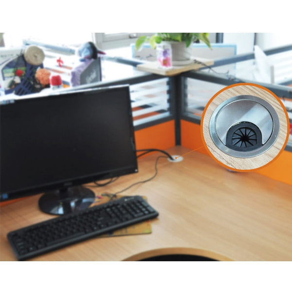 10 PCS Desk Computer Desktop Plastic Round Threading Box Hole Cover, Hole Diameter: 53mm