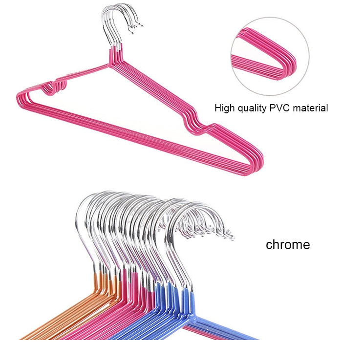 10pcs Household Stainless Steel PVC Coating Anti-skid Traceless Clothes Drying Rack