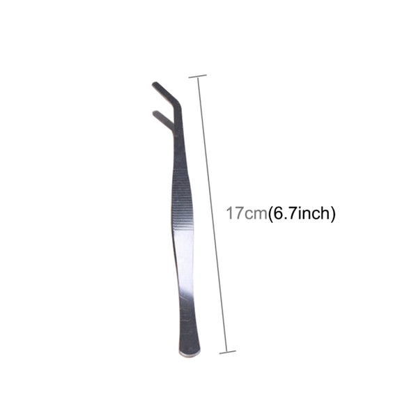 4pcs Stainless Steel Plants Cleaner Tool Crooked Tweezer Plants Cleaning Tool Aquarium Maintenance Tools Marine Aquarium Live Plants Tweezers,Length:17cm, 17cm