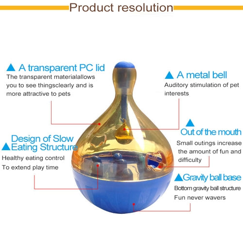 Pets Tumbler Leakage Food Ball Dog Training Exercise Fun Bowl Toys, Size: 14*9.5cm