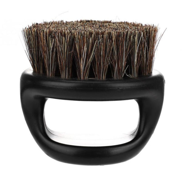 Men Ring Design Portable Boar Brush Black ABS Haircut Cleaning Shaving Brush