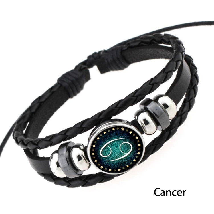 European and American Hand-knitted Beaded Retro DIY Bracelet Constellation Leather Punk Fashion Bracelet