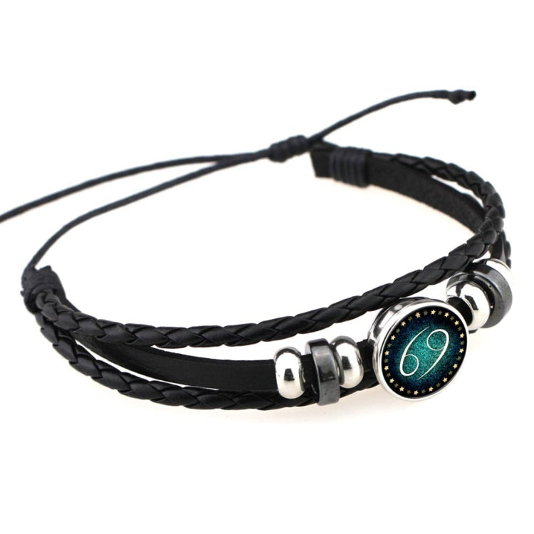 European and American Hand-knitted Beaded Retro DIY Bracelet Constellation Leather Punk Fashion Bracelet