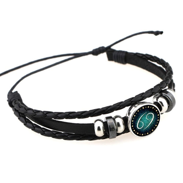European and American Hand-knitted Beaded Retro DIY Bracelet Constellation Leather Punk Fashion Bracelet