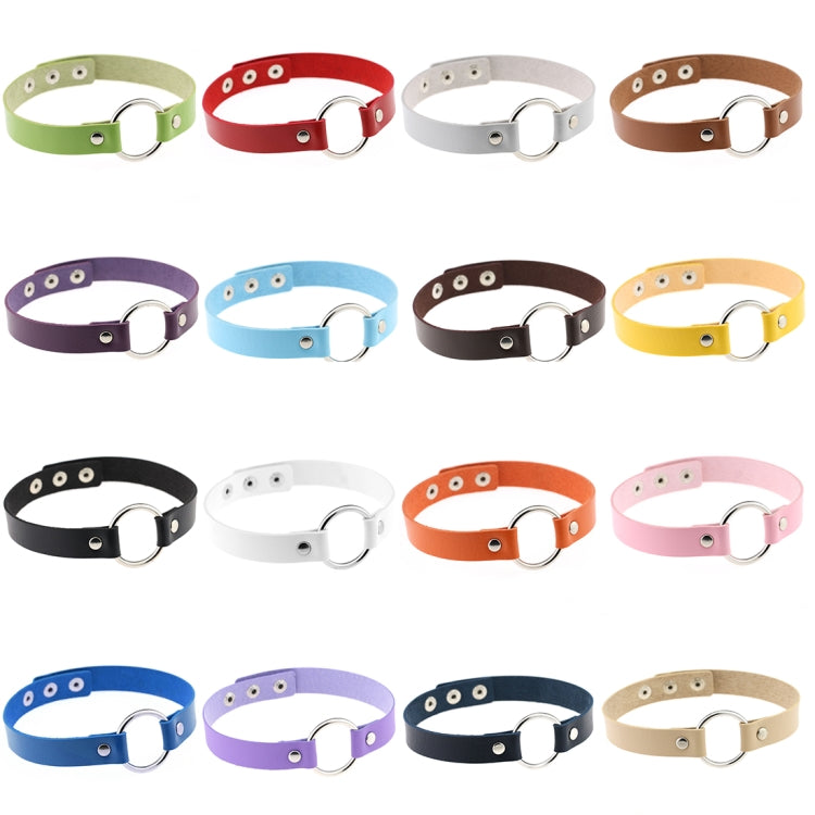 3 PCS Japanese Harajuku Fashion Street-snap Punk Round Nightclub Leather Collar Bracelet, Random Color Delivery