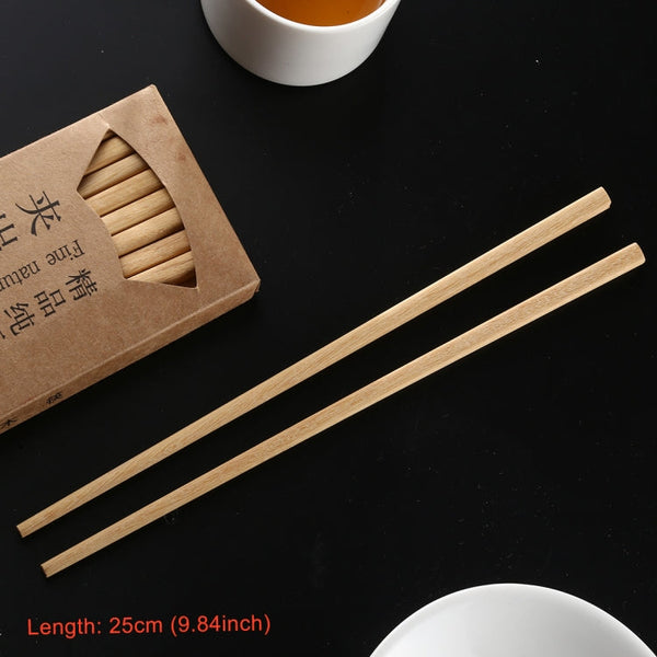 10 Pairs Natural Yellow Sandal Wood Non-slip Chopsticks