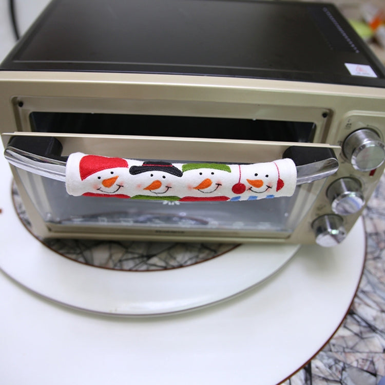 3 in 1 Christmas Style Cloth Fridge Microwave Oven Door Handle Cover Set, Size: 23*14cm, 3 in 1 Set